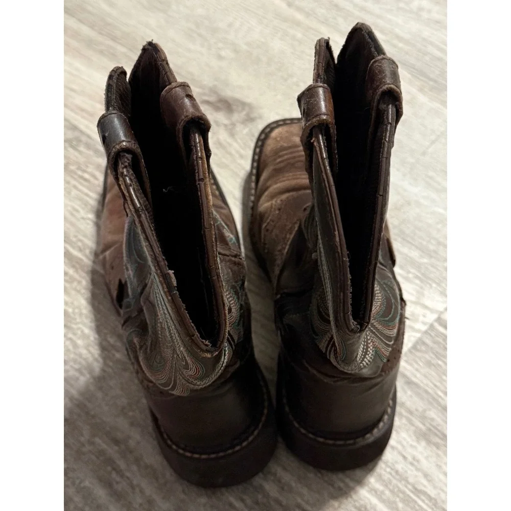 Justin Gypsy Kids Brown Leather Western Cowgirl Boots L9984 Size 6B